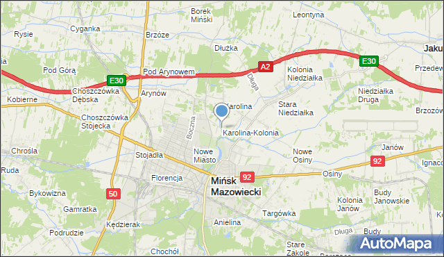 mapa Karolina-Kolonia, Karolina-Kolonia na mapie Targeo